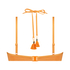 Scallop Lurex Bikini Top, Orange