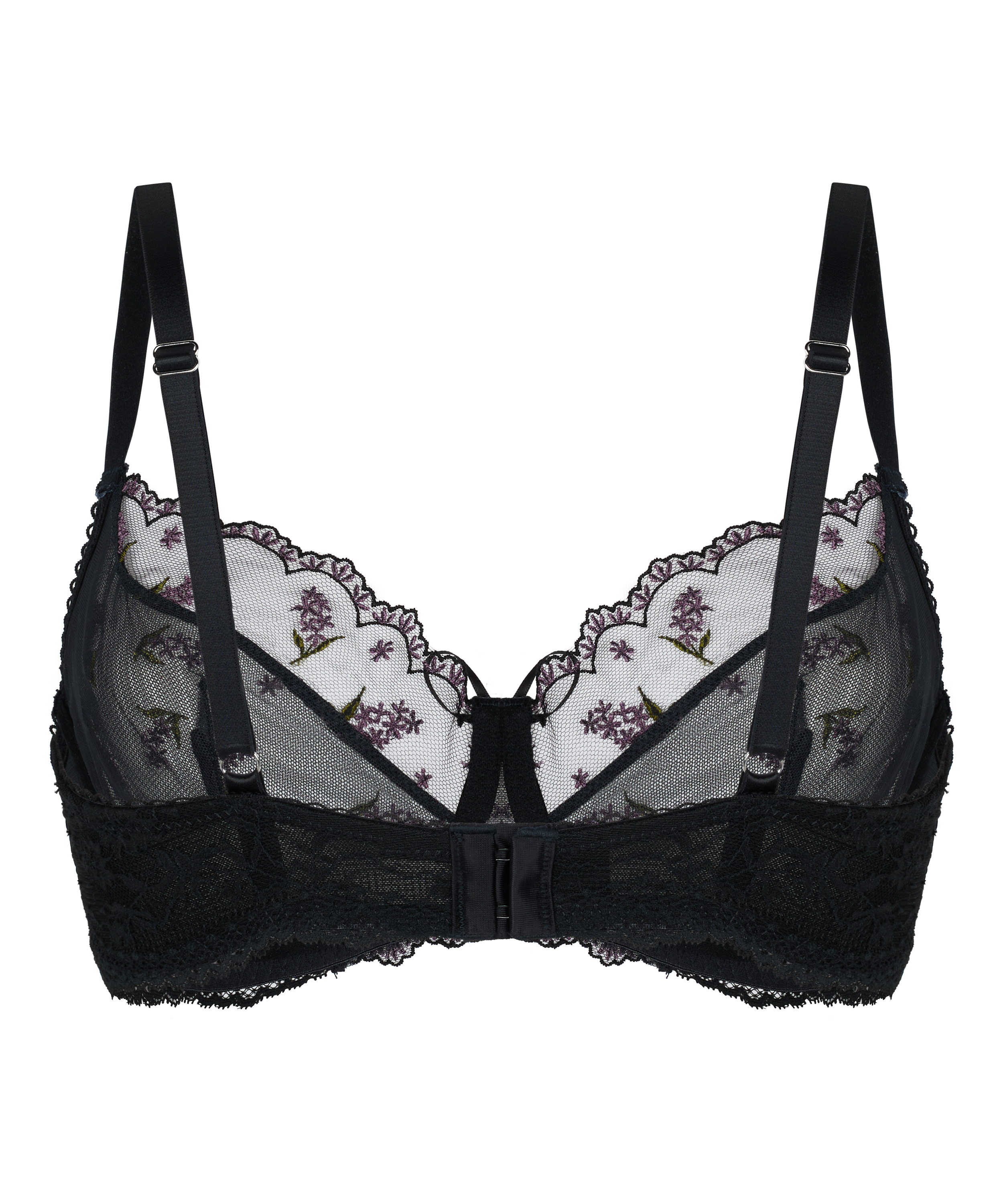 Non-Padded Underwired Bra Iris, Black, main