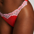Lace & Shine Thong, Red