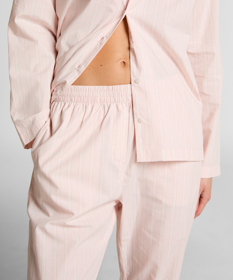 Poplin Cotton Pyjama Pants, Pink