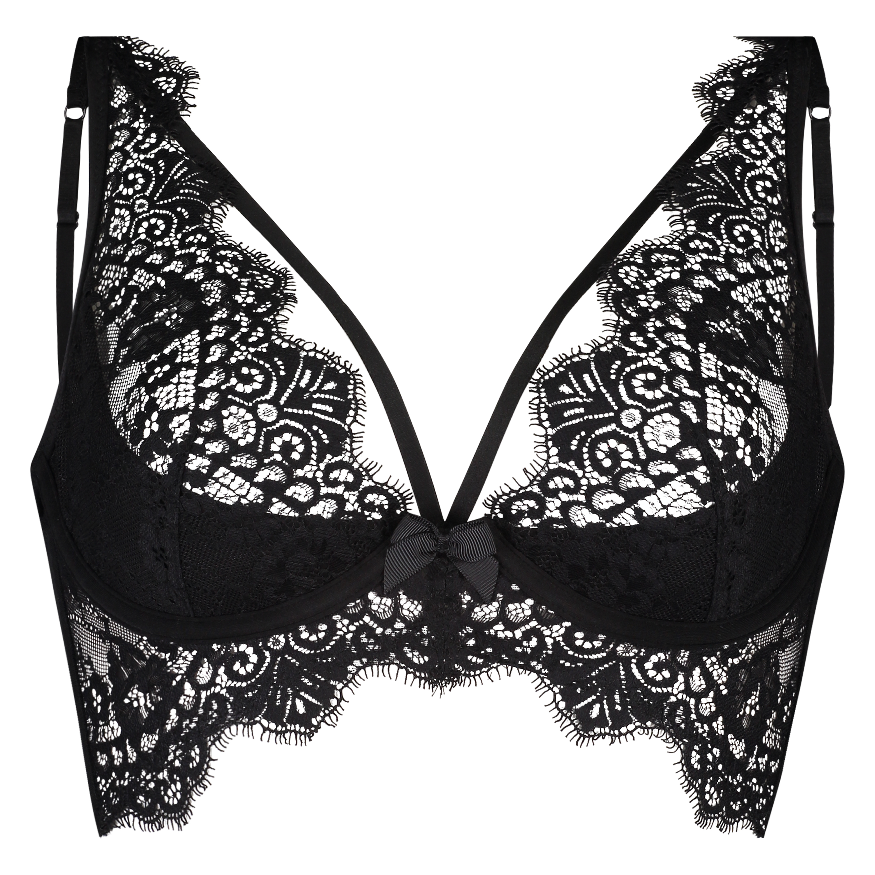 Marilee Non-Padded Underwired Longline Bra, Black, main