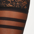 15 Denier Stay-up Graphic Stripes, Black