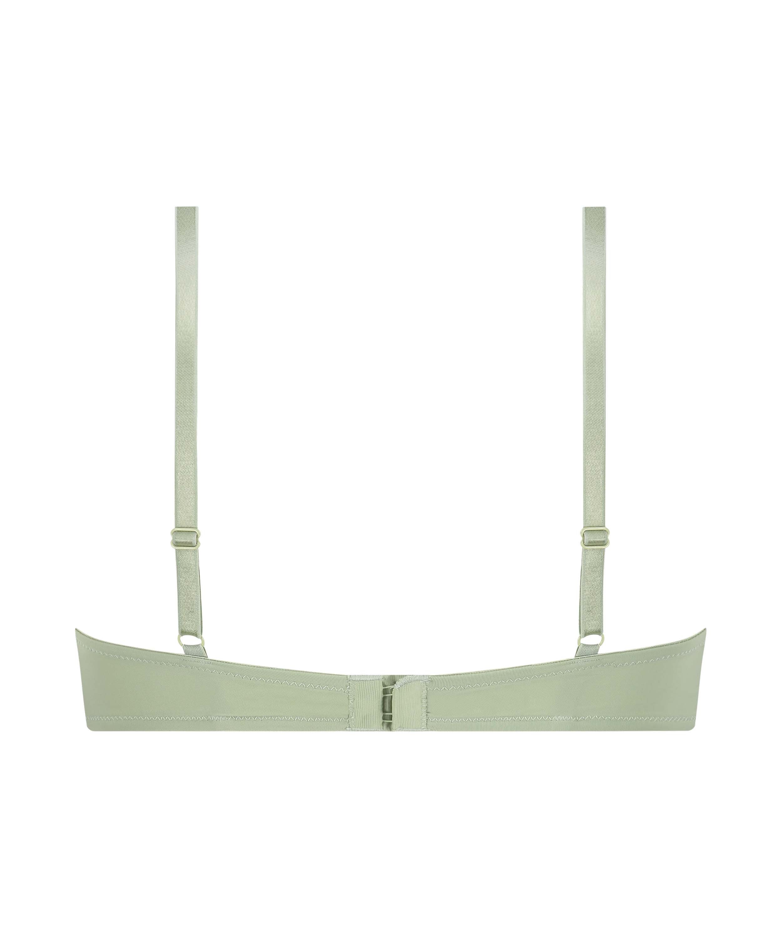 Plunge Padded Underwired Bra, Green, main