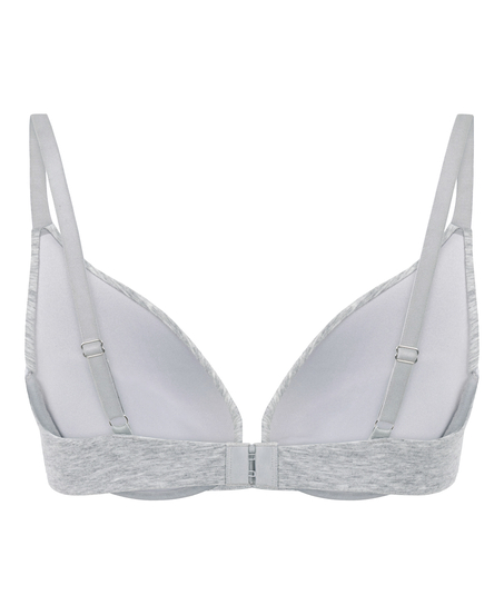 Cotton Padded Underwired Push-Up Bra, Gray