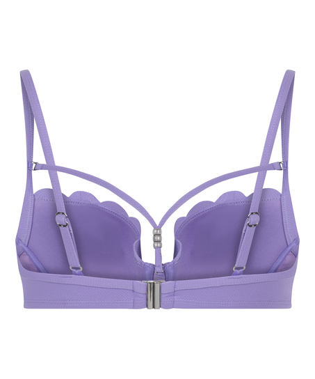 Scallop Padded Underwired Bikini Top, Purple