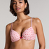 Plunge Padded Underwired Bra, Pink