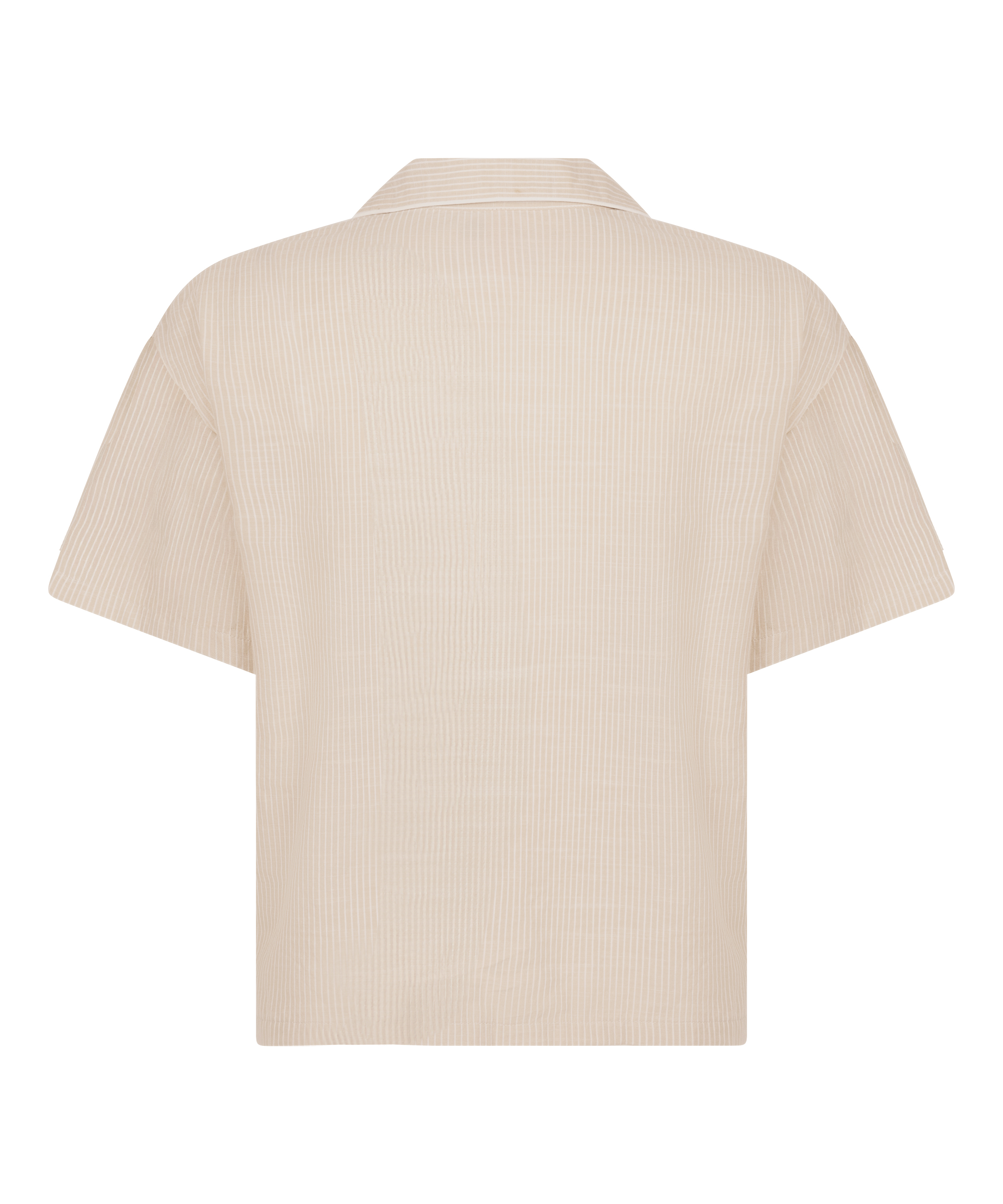 Pyjama Jacket Cotton Stripe, Beige, main