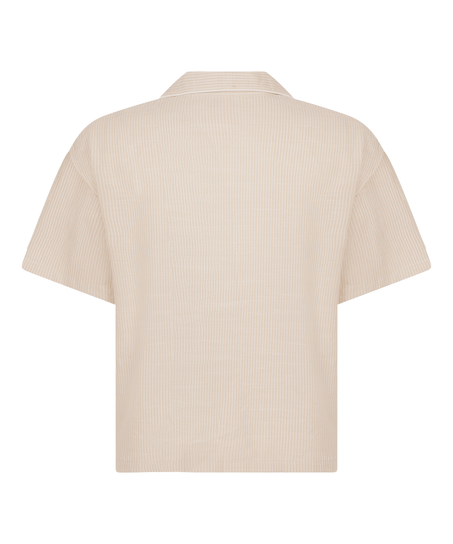 Pyjama Jacket Cotton Stripe, Beige