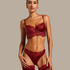 Zoe Padded Longline Underwired Bra, Red