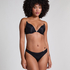 Transparant Padded Underwired Push-Up Bra, Black