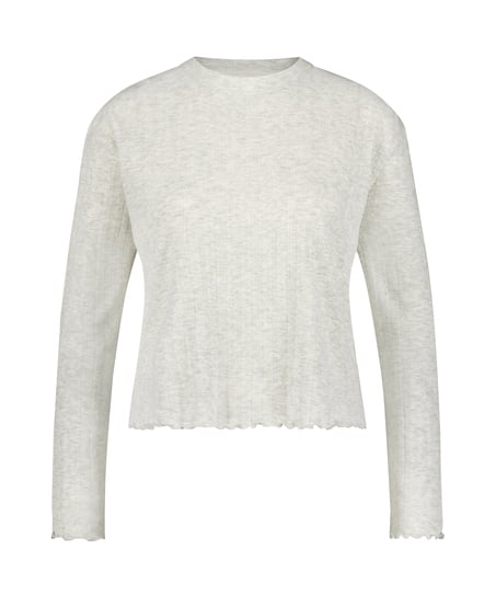 Pyjama Top Pointelle, Beige