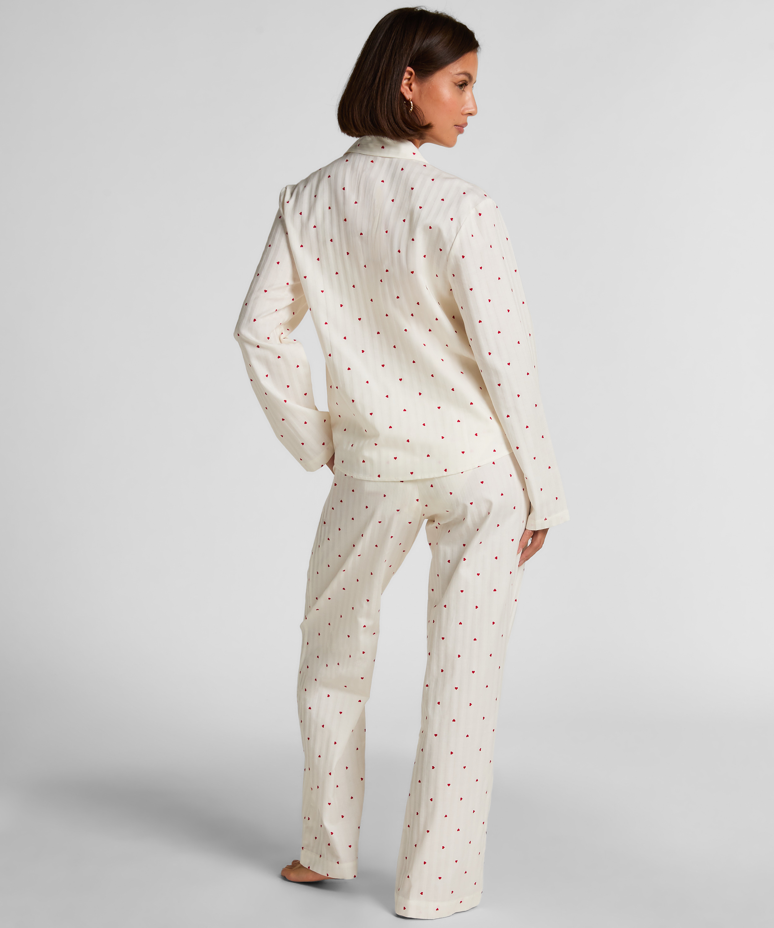 Pyjama Set Cotton Hearts, White, main