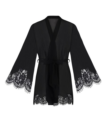 Satin Kimono, Black