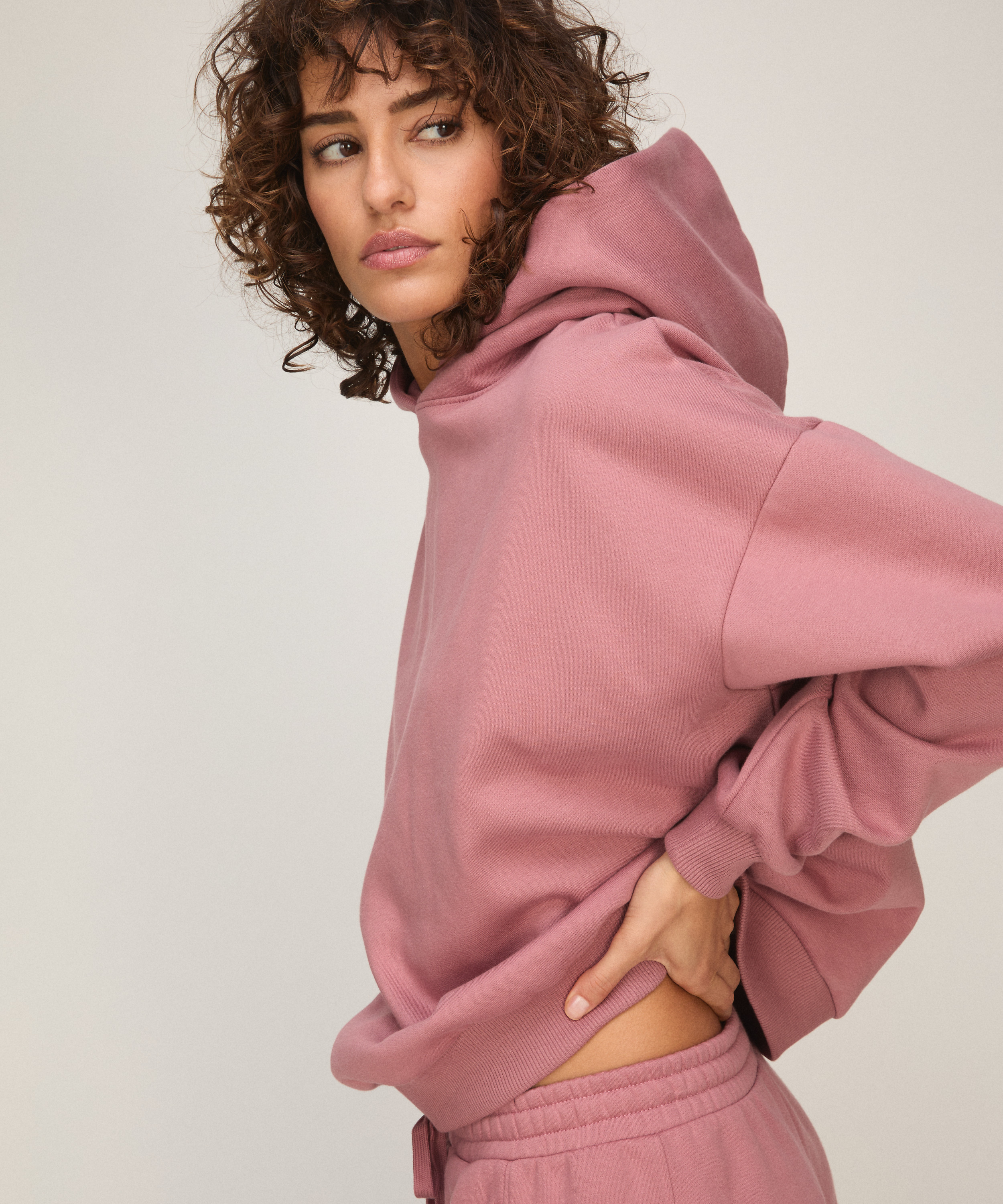 Hoodie Brushed Sweat, Pink, main