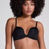 Deep-V Padded Underwired Push-Up Bra, Black