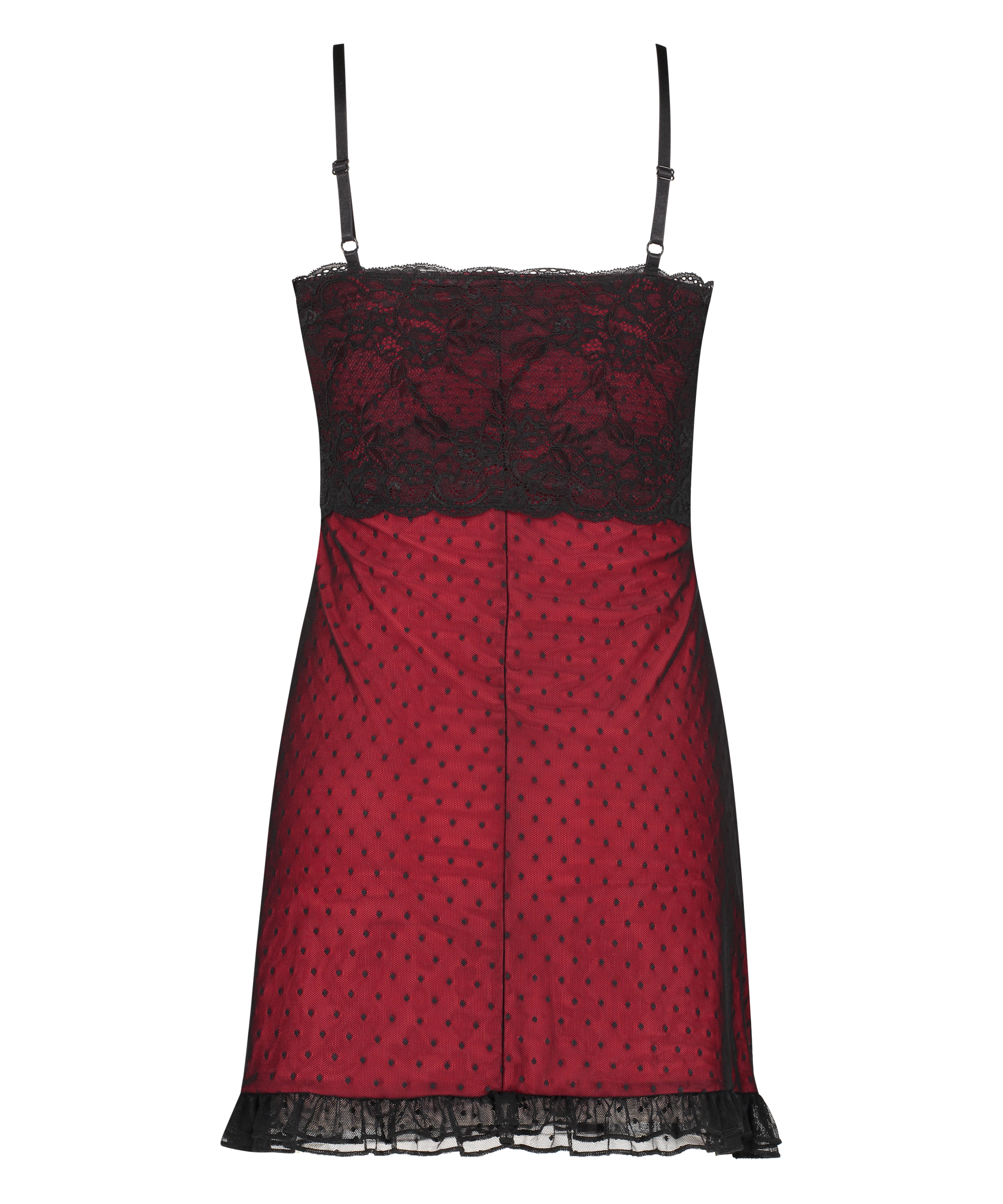 Bandeau slip dress, Red, main