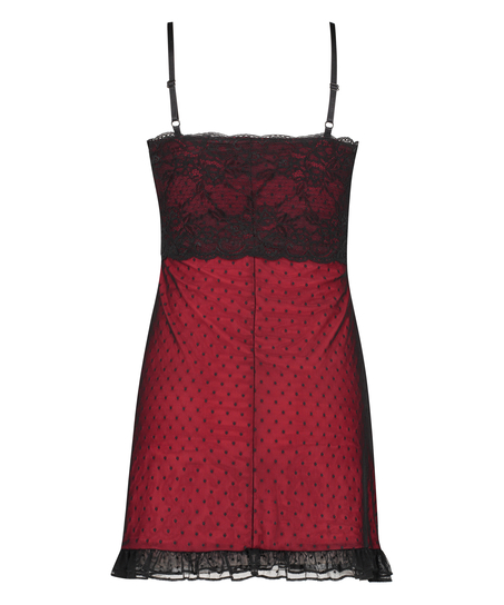 Bandeau slip dress, Red