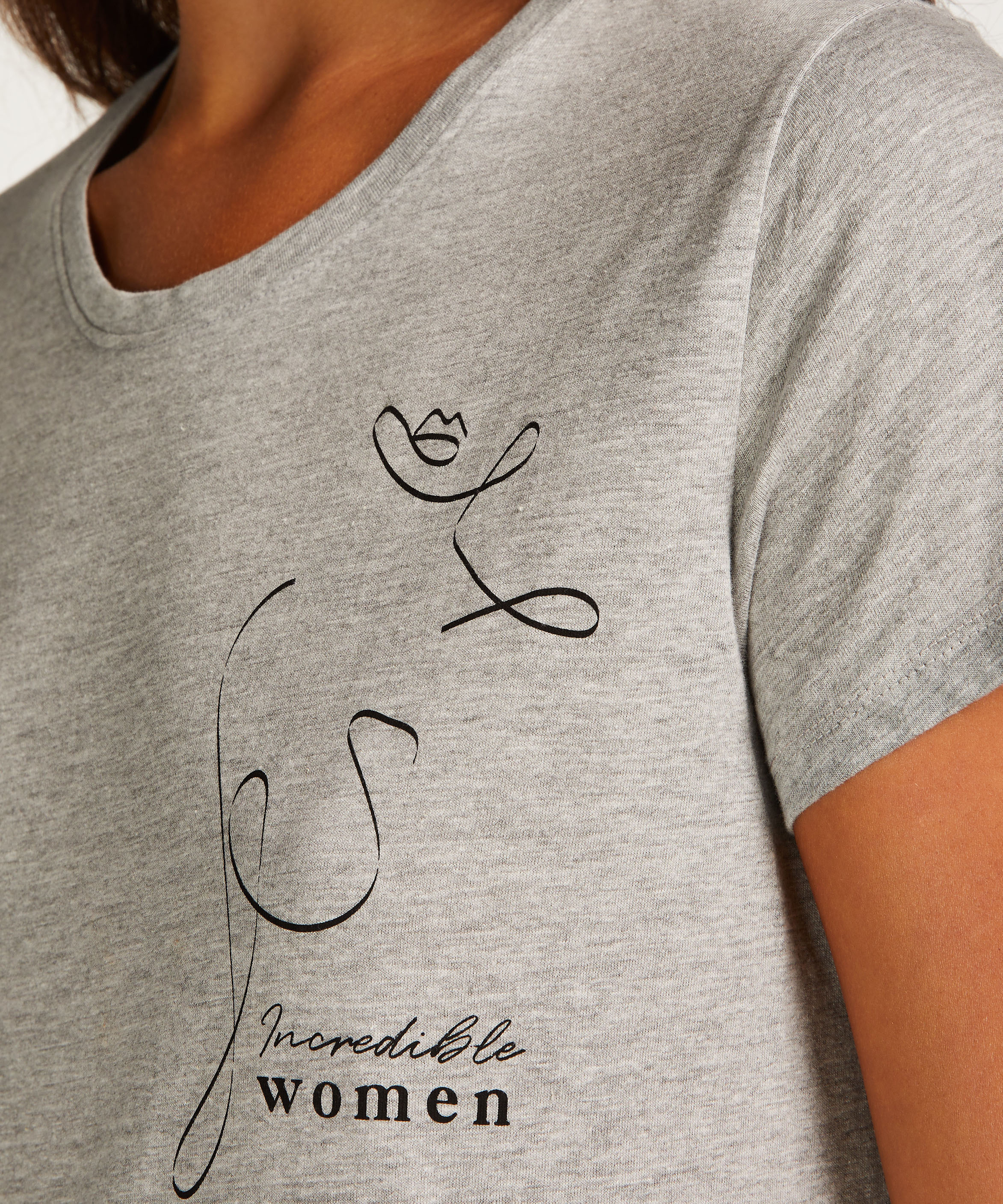 Round Neck Nightshirt, Gray, main