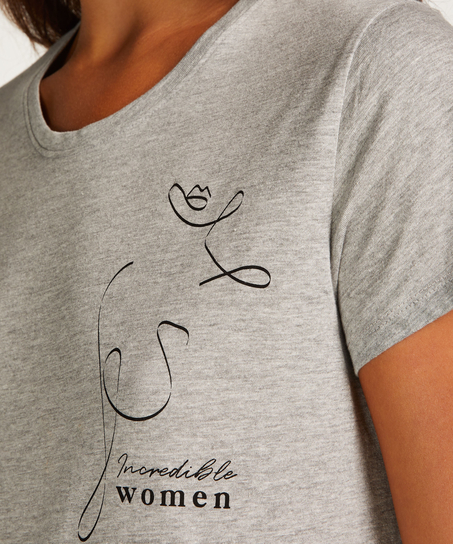 Round Neck Nightshirt, Gray