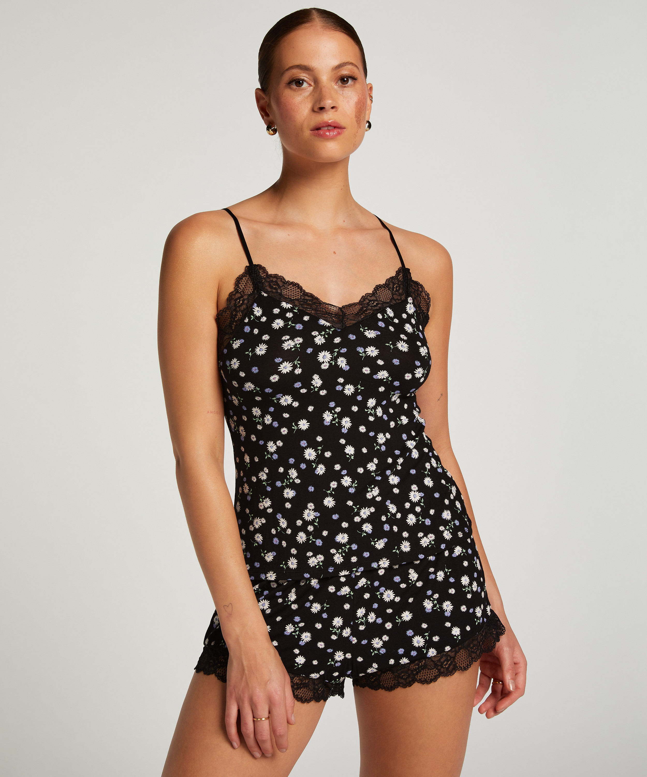 Cami Short Pyjama Set, Black, main