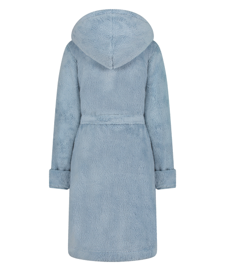 Fleece Bathrobe Short, Blue