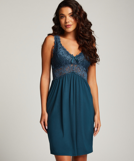 Nora Lace Slip Dress, Blue