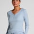 Longsleeved Pyjama Top Henley, Blue