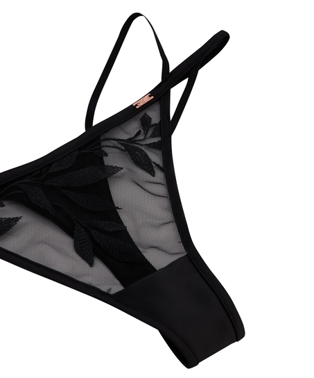 Domenica High Leg Thong, Black