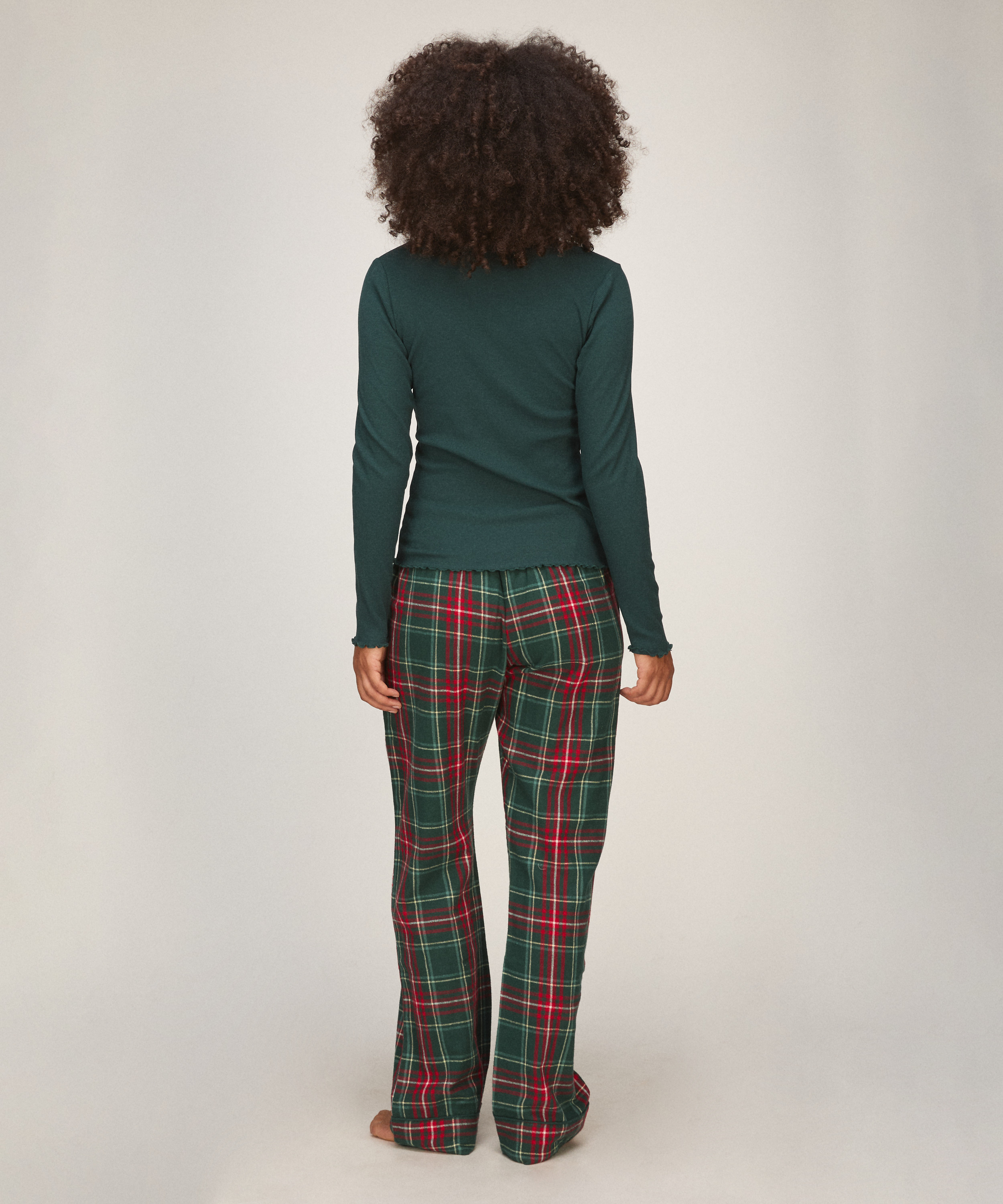 Petite Flannel Pyjama Pants, Green, main
