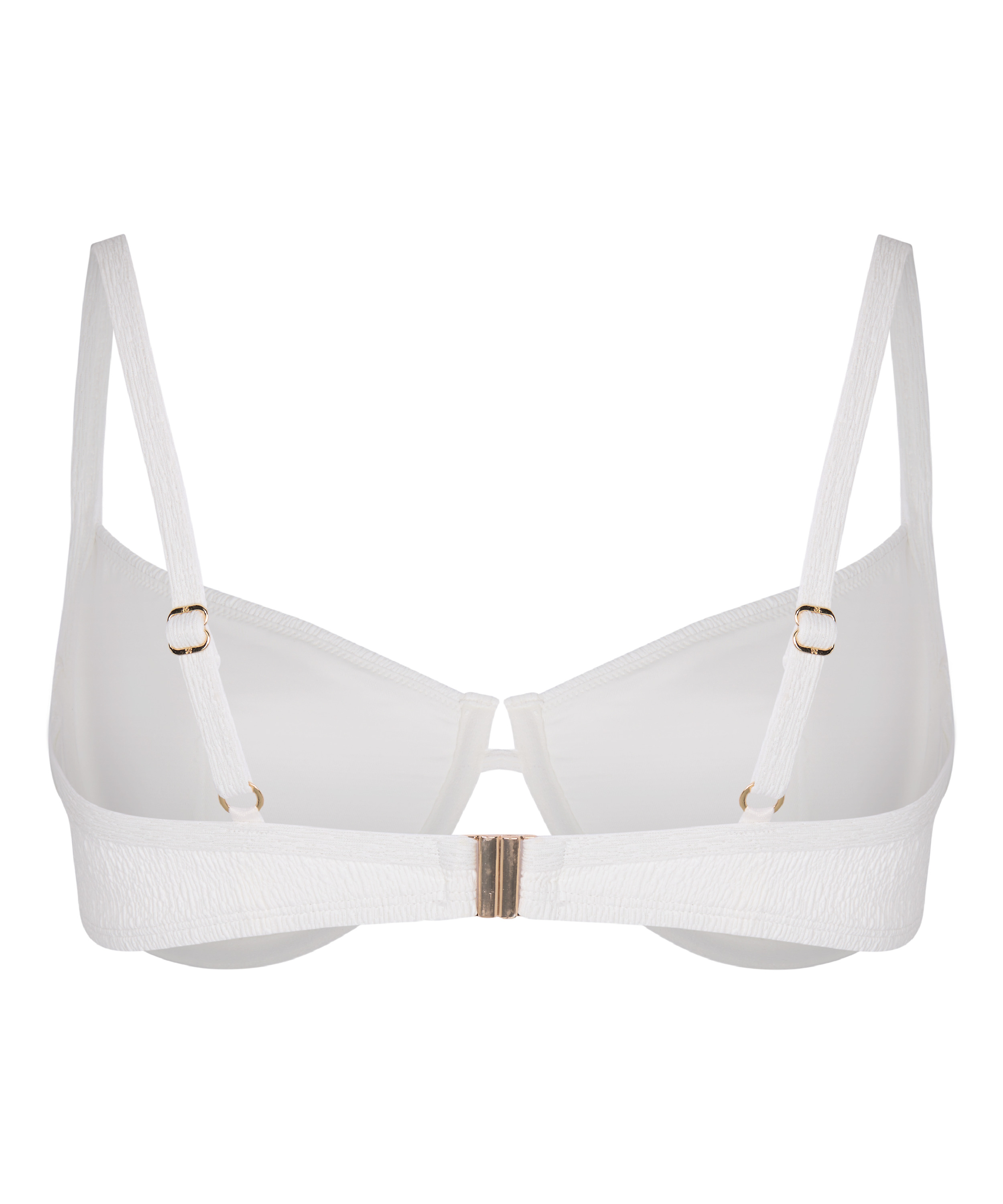Non-Padded Underwired Bikini Top Crinkle, White, main