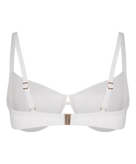 Non-Padded Underwired Bikini Top Crinkle, White