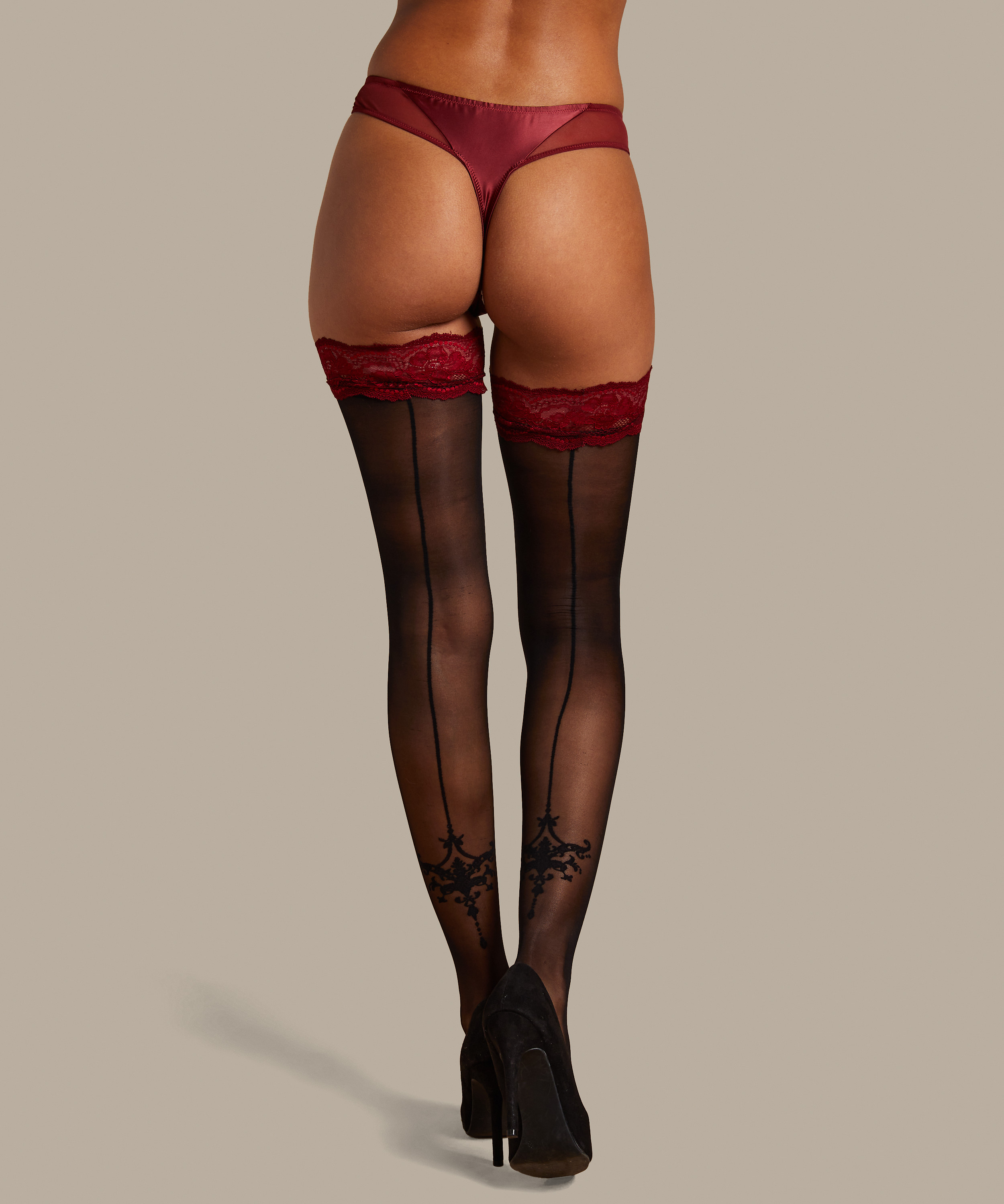 Zoe 20 Denier Noir Hold-Ups, Red, main