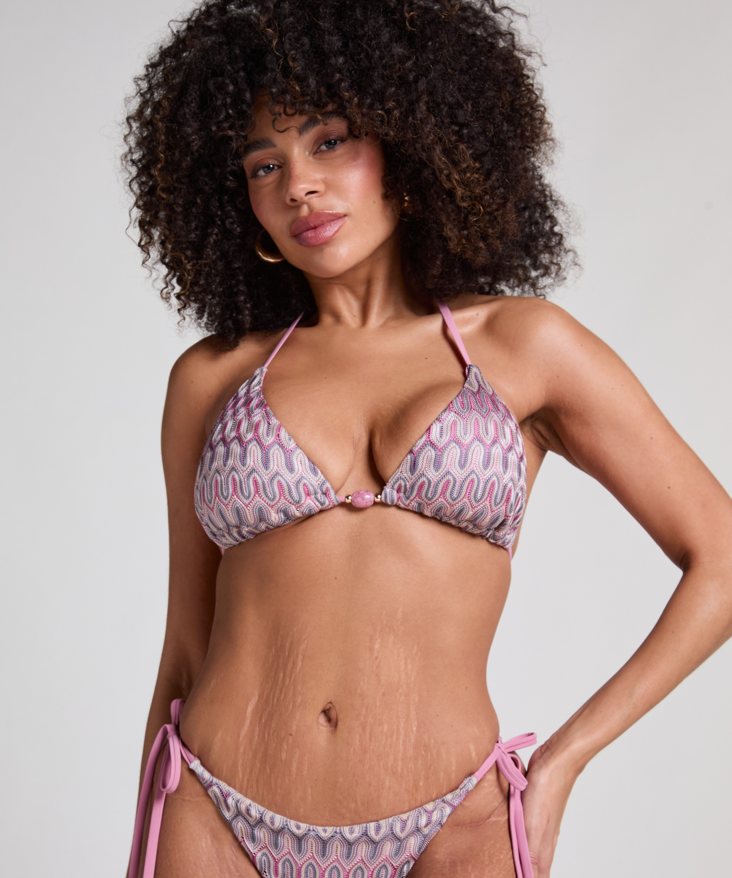 Cali Triangle Bikini Top, Pink, main