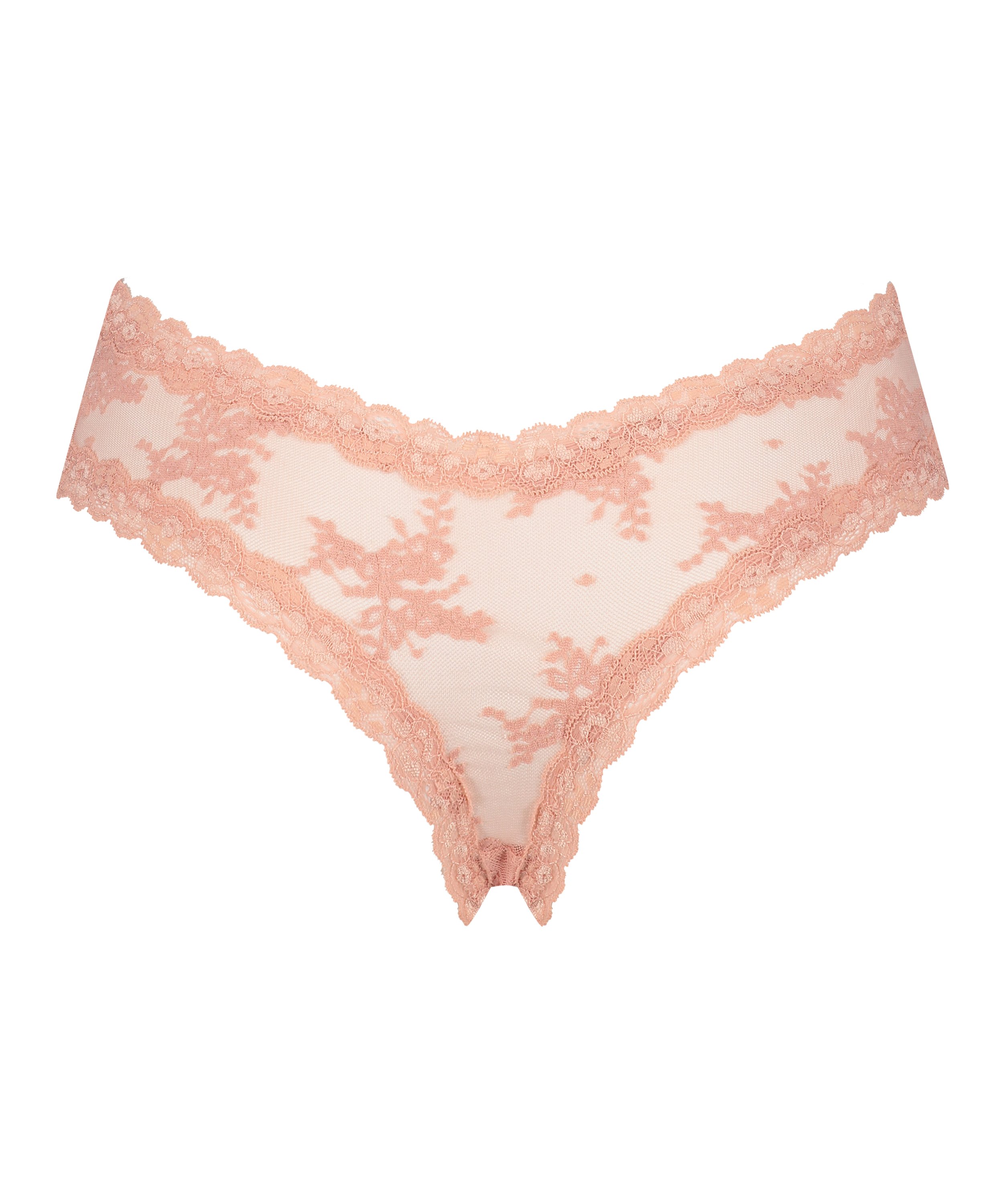 V-shaped Brazilian knickers mesh, Pink, main
