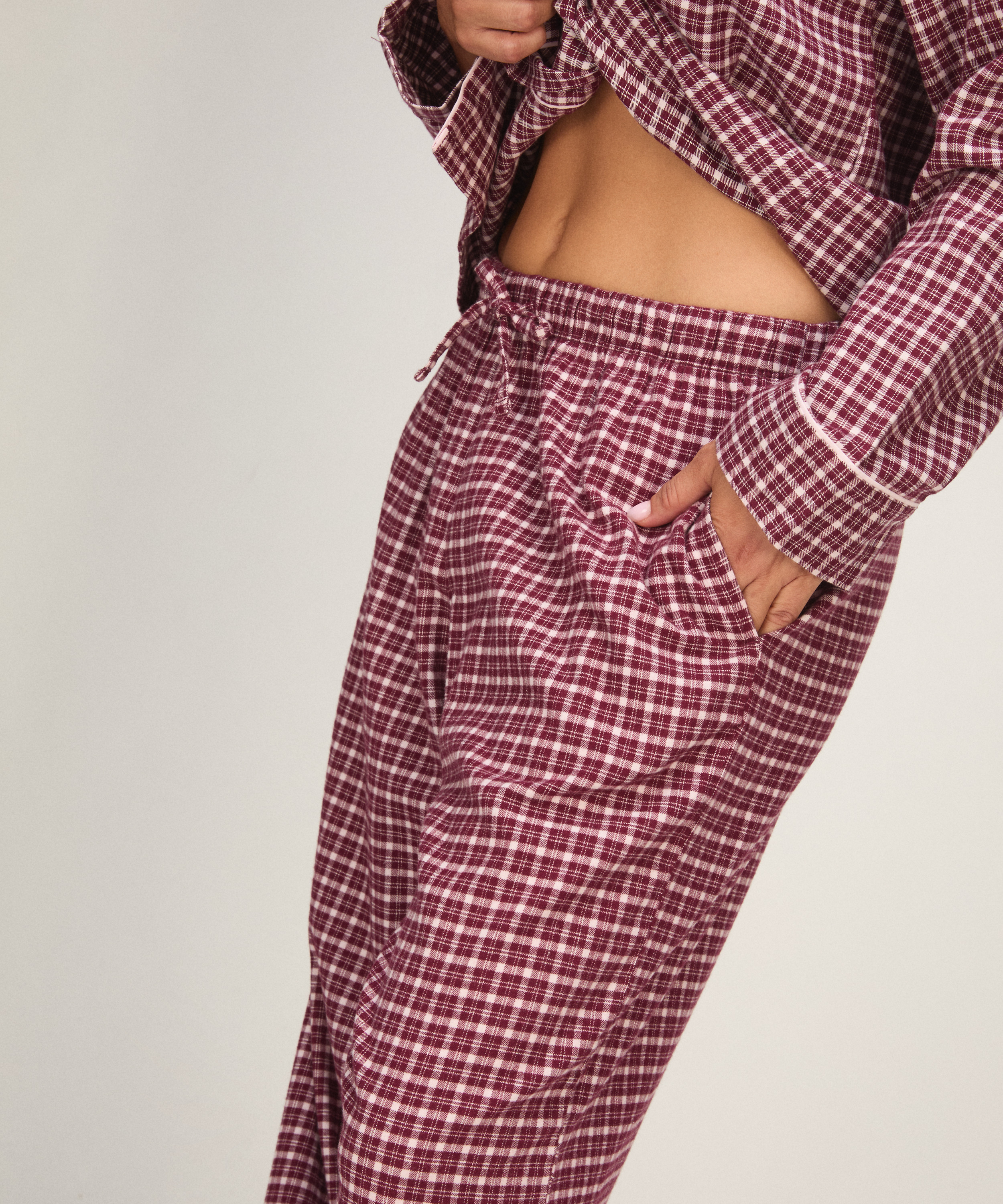 Check Pyjama Pants, Pink, main