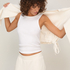 Singlet tanktop cotton rib, White