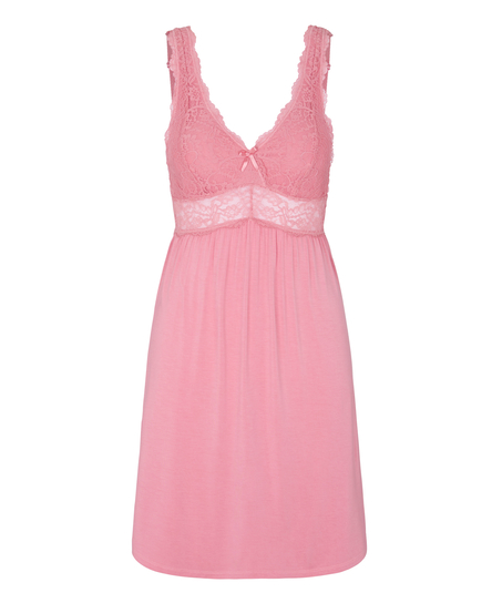 Nora Lace Slip Dress, Pink