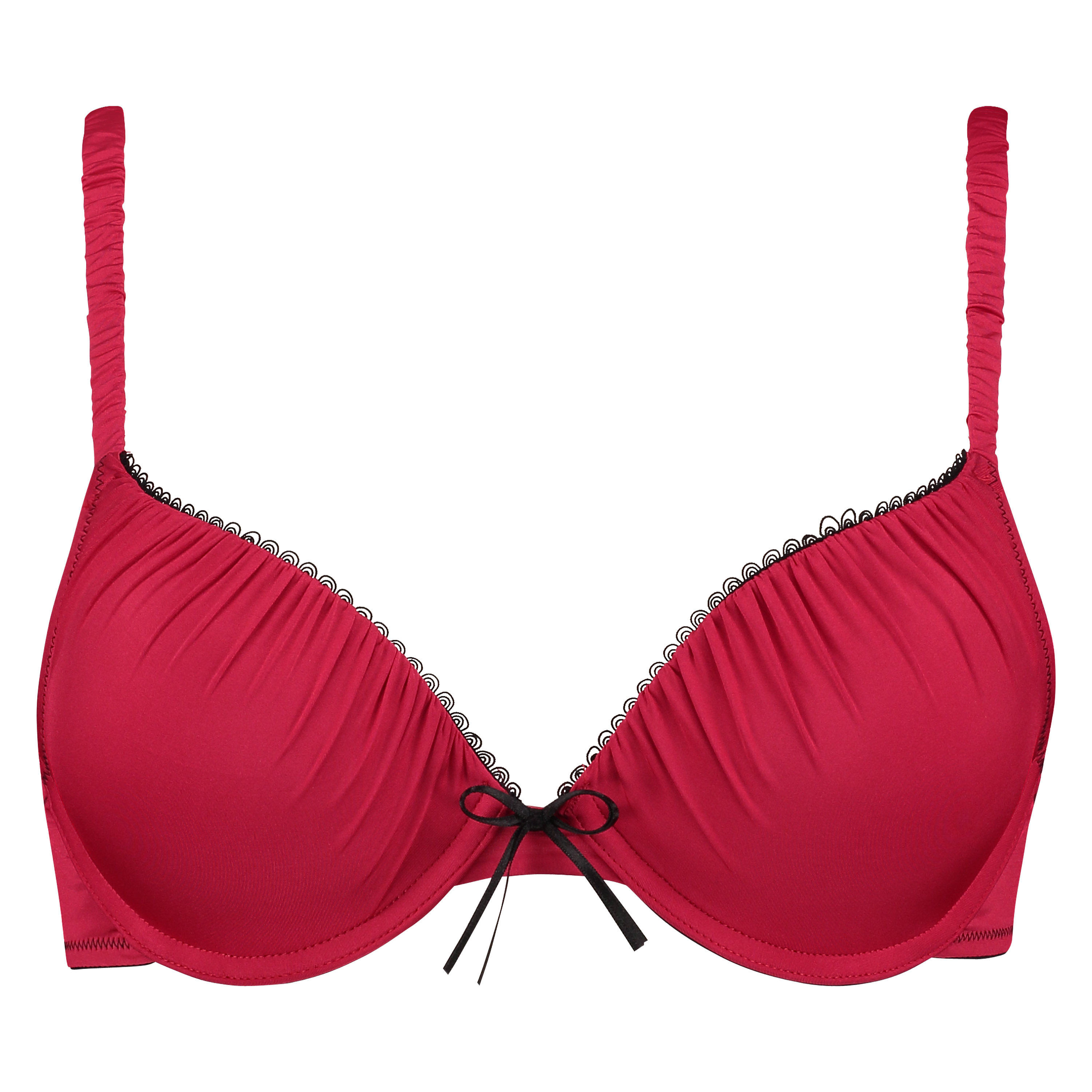 Padded underwired push-up bra Giselle, Red, main
