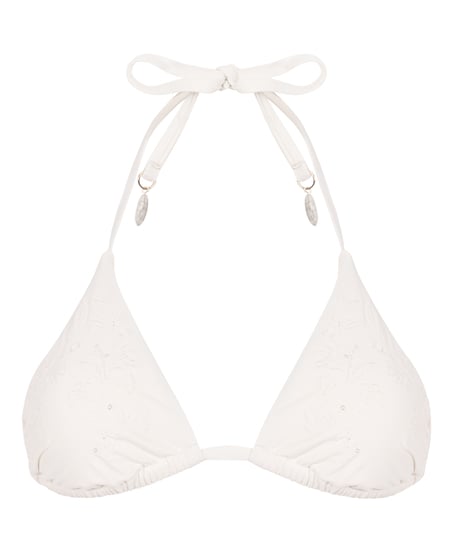 Giselle Triangle Bikini Top, White