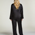 Satin Long-Sleeved Jacket, Black