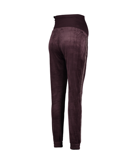 Maternity Velours Jogging Bottoms, Purple