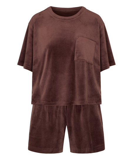 Pyjama Set Velours, Brown