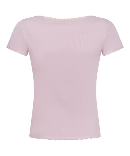 Pyjama Top Jersey Rib, Pink