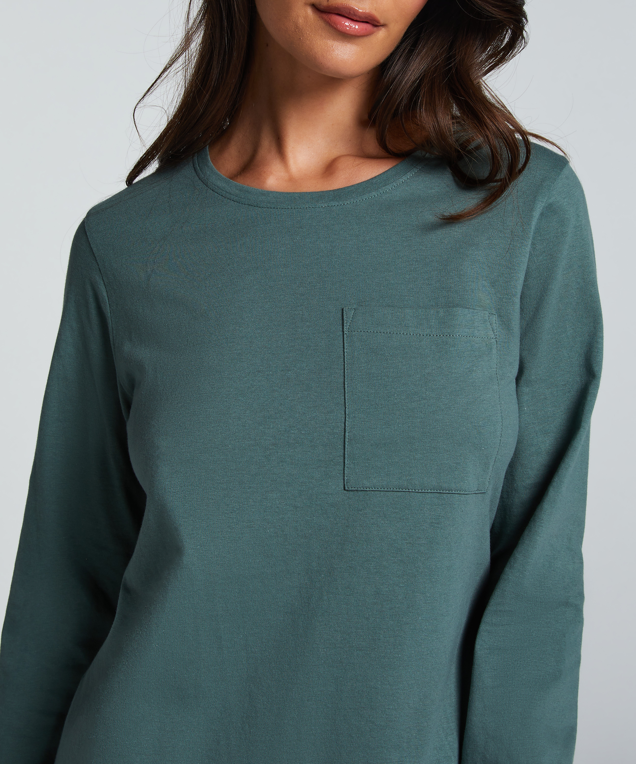 Round Neck Nightshirt, Green, main