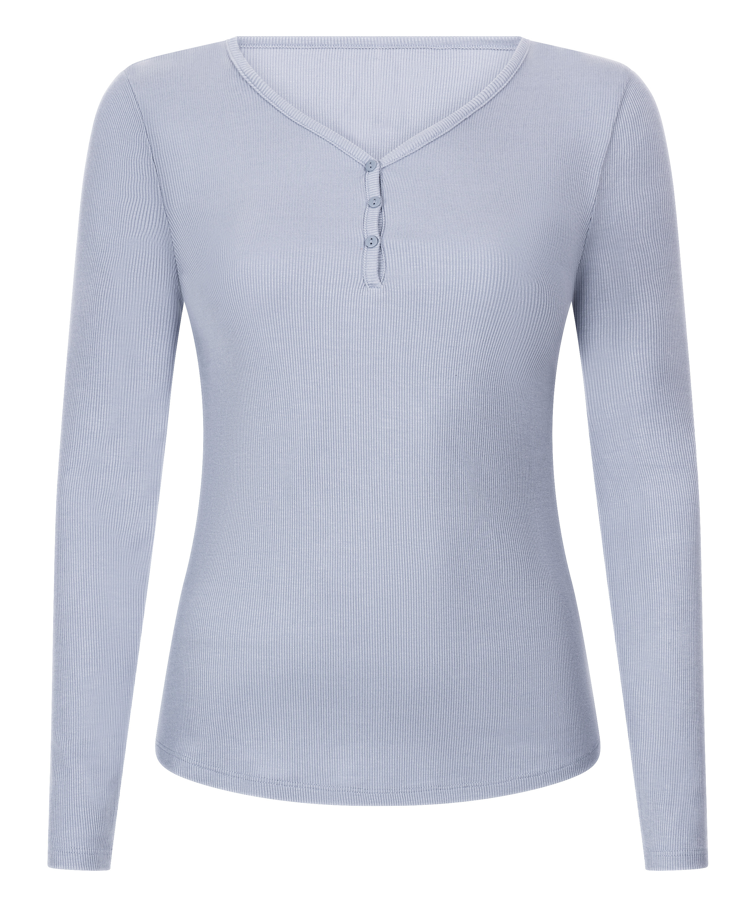 Longsleeved Pyjama Top Henley, Purple, main