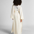 Kimono Long Satin Floral, White