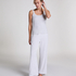 Ribbed Lace Singlet, Beige