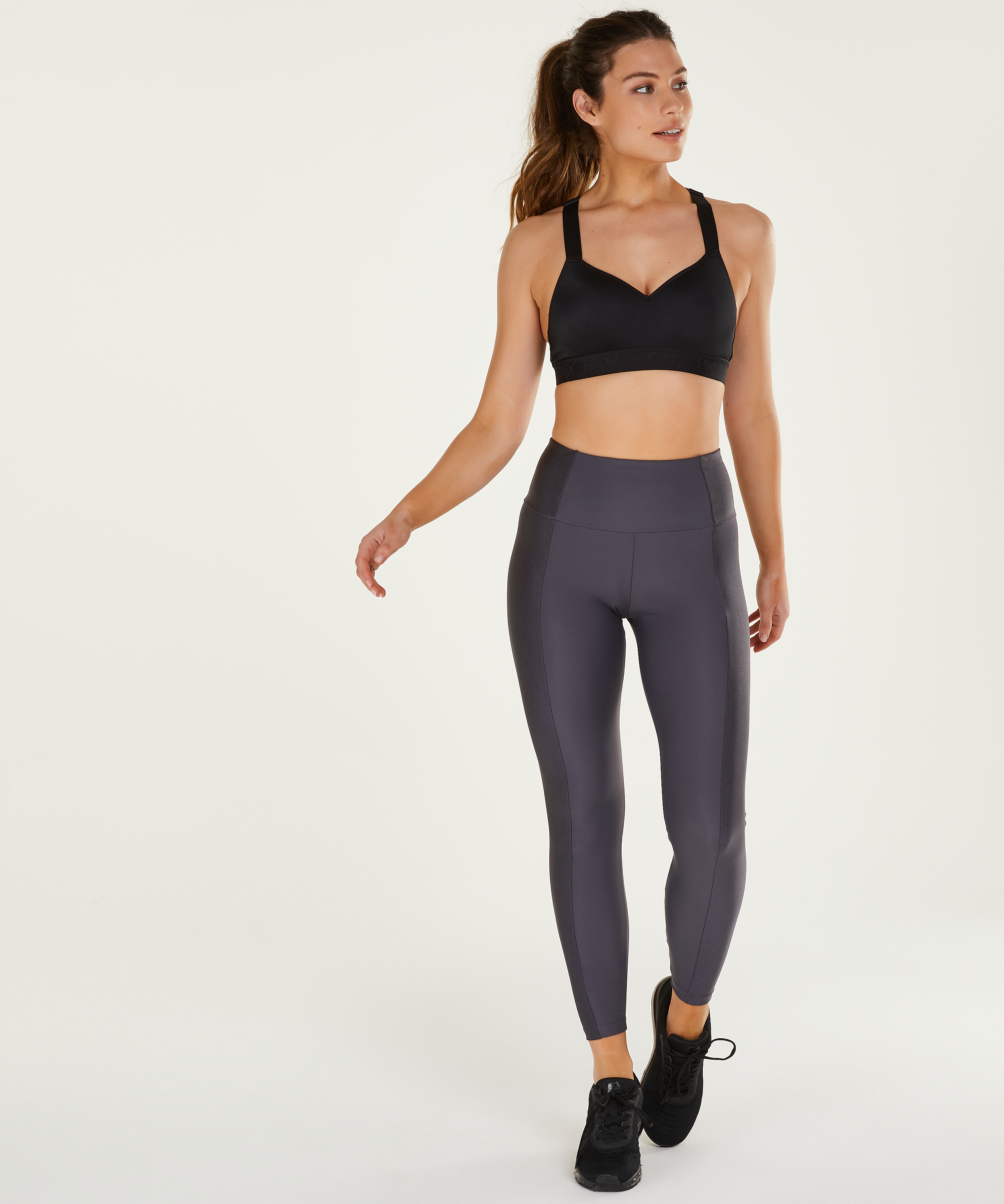HKMX High waisted sports leggings Shine On, Gray, main