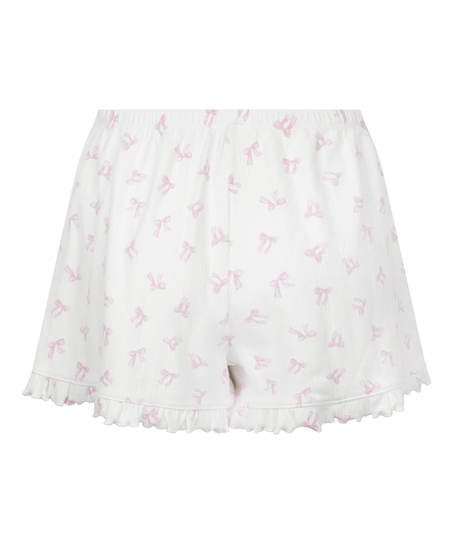 Short Pointelle, White