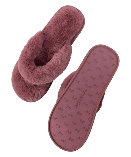 Fake Fur Slippers, Pink